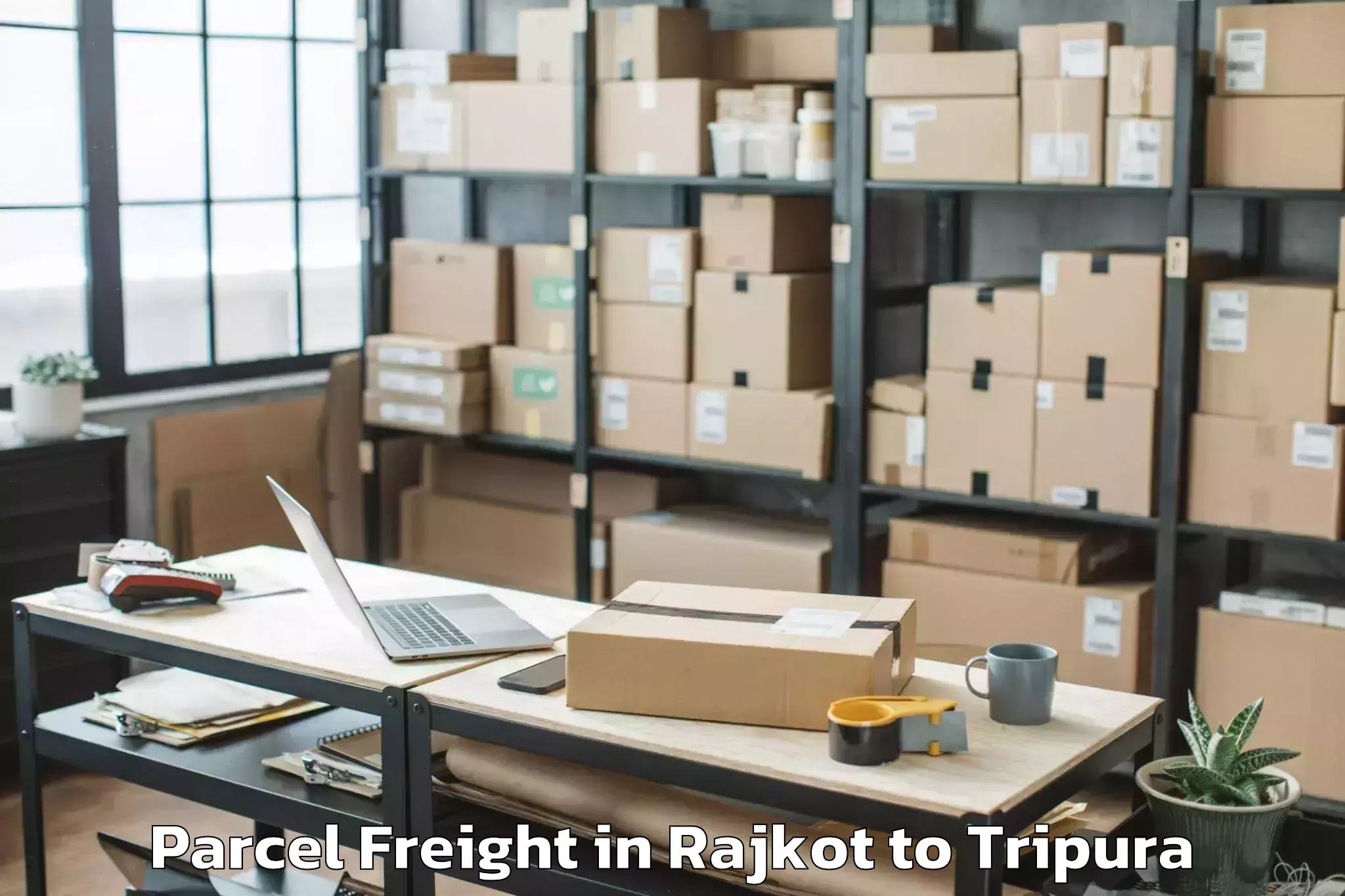 Book Rajkot to Singerbhil Airport Ixa Parcel Freight Online